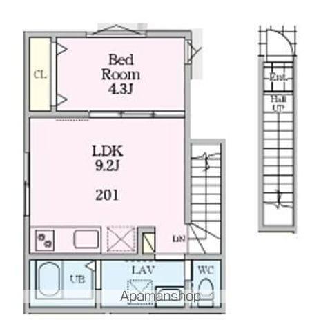 CIEL玉川町(1LDK/2階)の間取り写真
