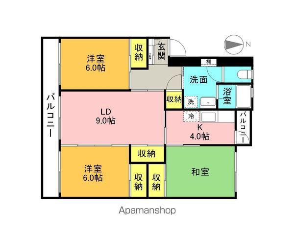 サンハイツ粟野原(2K/1階)の間取り写真