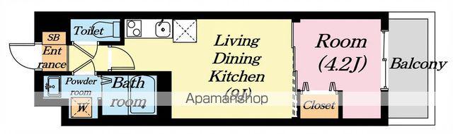 HARVEST COURT南草津(1LDK/1階)の間取り写真