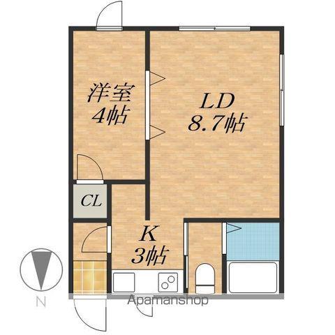 ARMしんとく2(1LDK/2階)の間取り写真