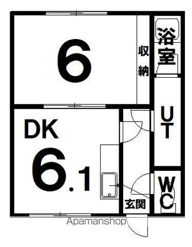 ハイツ紫(1DK/1階)の間取り写真