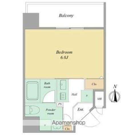 レジディア白壁(1K/10階)の間取り写真