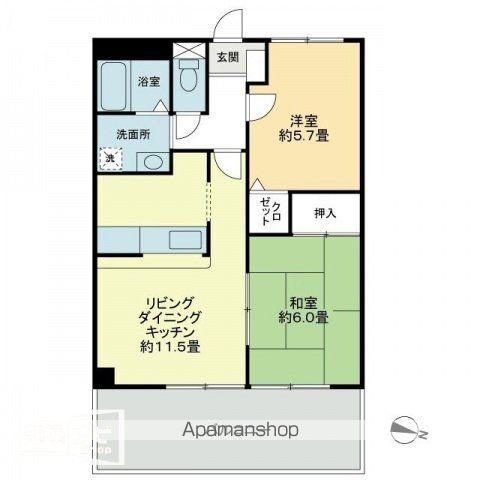 シーズン柞田(2LDK/2階)の間取り写真