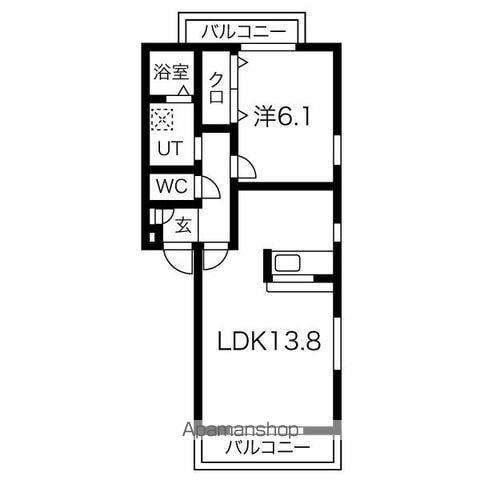 ハイツグランベル(1LDK/1階)の間取り写真