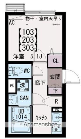 IXO江戸川Ⅱ(1K/1階)の間取り写真
