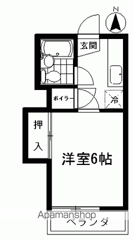 コーポ峰(1K/3階)の間取り写真