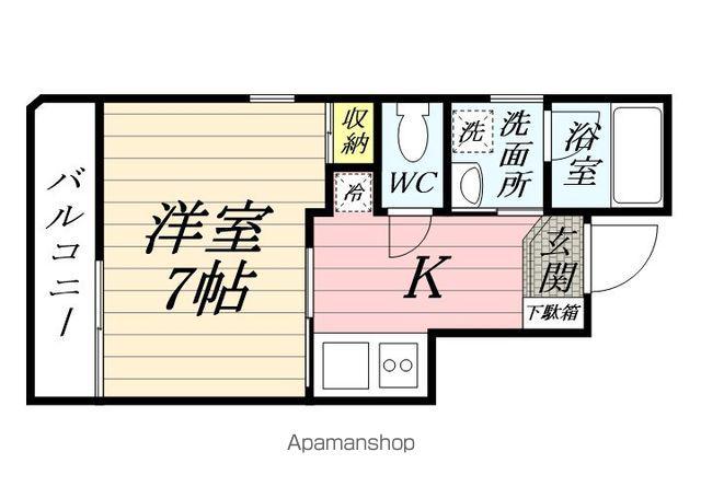 ナーディユー(1K/2階)の間取り写真