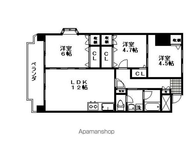 第5ジーオンビル(3LDK/5階)の間取り写真