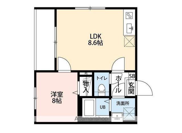 ソーレⅢ(1LDK/1階)の間取り写真
