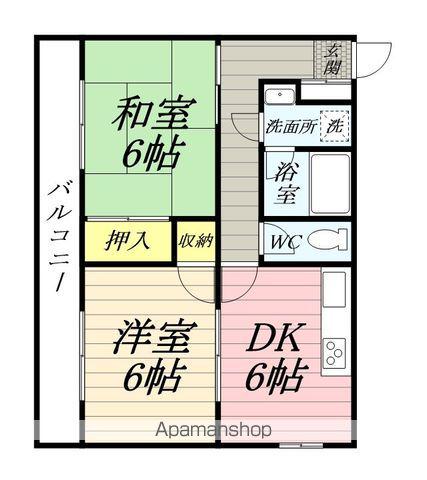 サンアーク元町(2DK/2階)の間取り写真