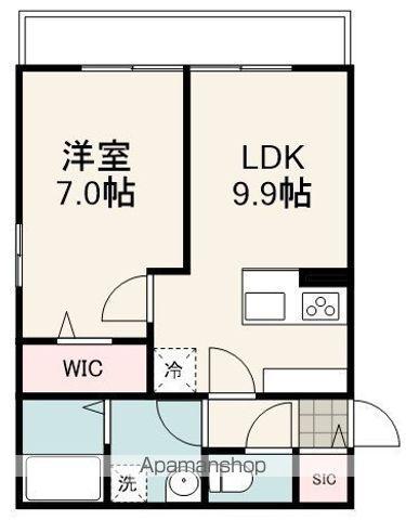 KOMOREBI GARDEN中田本町D(1LDK/3階)の間取り写真