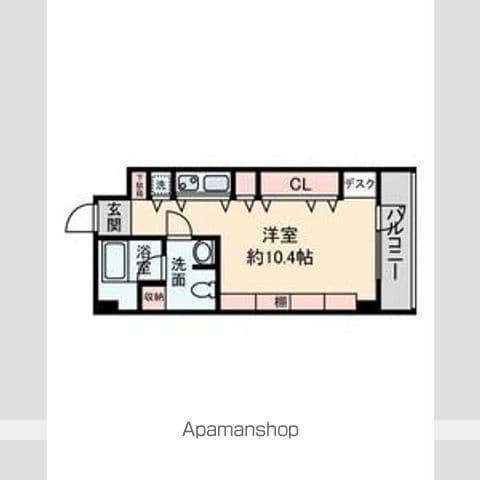 S-FLATⅡ(1K/3階)の間取り写真