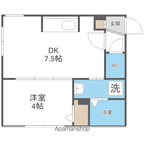 MAISON KAMUY 本郷通(1DK/2階)の間取り写真