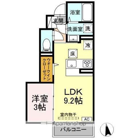サンパティ盛南II(1LDK/1階)の間取り写真