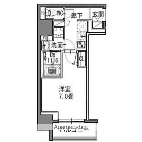 S-RESIDENCE新御徒町イースト(1K/5階)の間取り写真