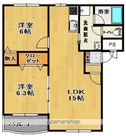 マンションドム富久山Ⅱ(2LDK/3階)の間取り写真