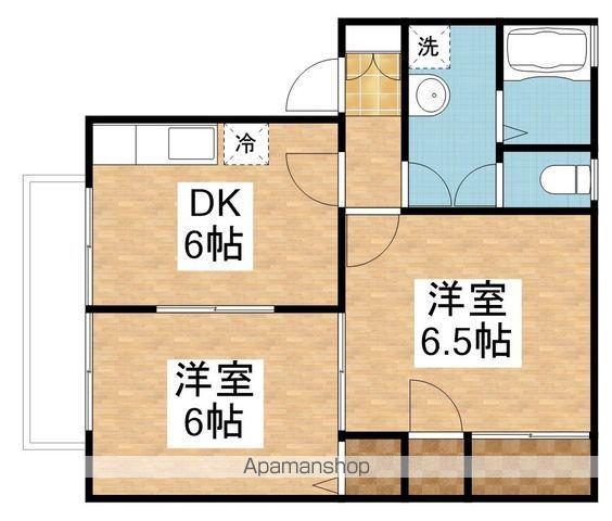 セーブルハウスB棟(2DK/1階)の間取り写真