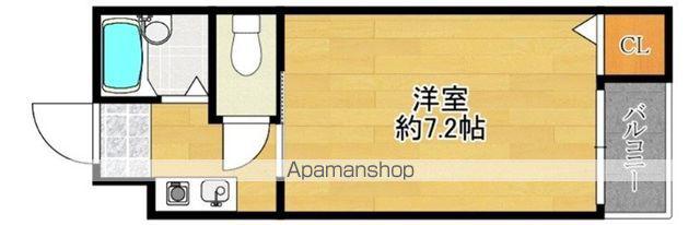ミドゥスジ堺(1K/1階)の間取り写真