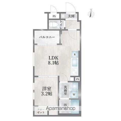 CHERIM元志賀町二丁目(1LDK/3階)の間取り写真