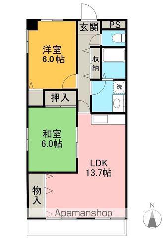 AVANCER NAGARA(2LDK/4階)の間取り写真