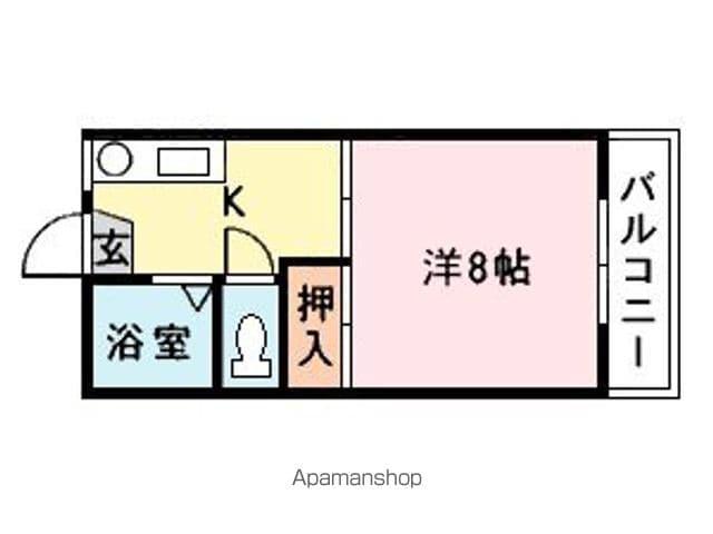 ユタカハイツ(1K/2階)の間取り写真