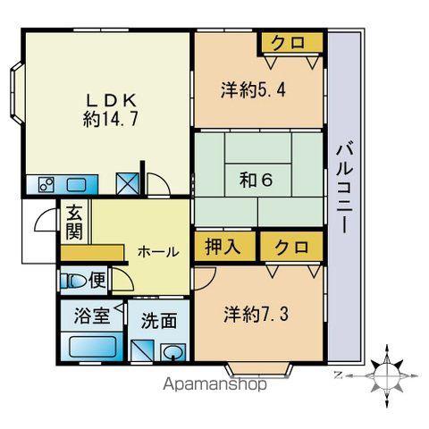 西鉄天神大牟田線 大橋駅(福岡) 徒歩27分 2階建 築31年(3LDK)の間取り写真