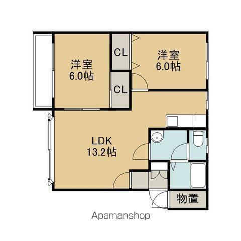 シャルム新富Ⅰ(2LDK/1階)の間取り写真