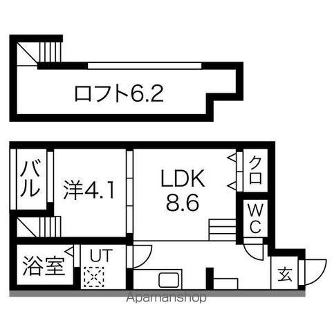 スクーデリア(1LDK/1階)の間取り写真