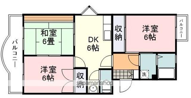 ベルフラッツ(3DK/2階)の間取り写真