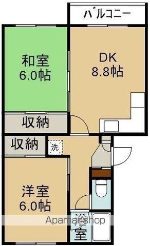 アメニティ駒場(2DK/4階)の間取り写真