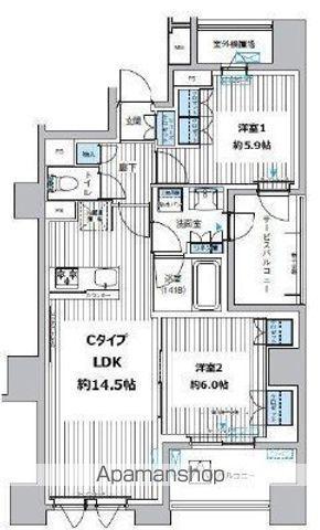 メゾン クロロ(2LDK/6階)の間取り写真