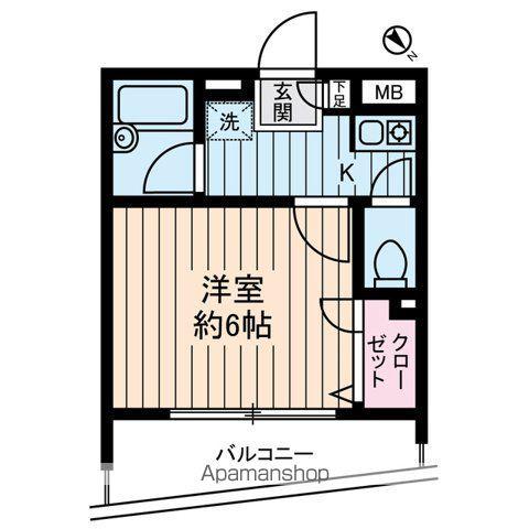 クレッセントモトネス(1K/4階)の間取り写真