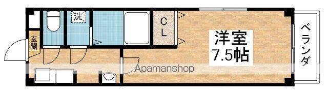 フロンティ松伝Ⅳ(1K/2階)の間取り写真