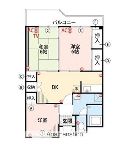 山崎ビル(3DK/2階)の間取り写真