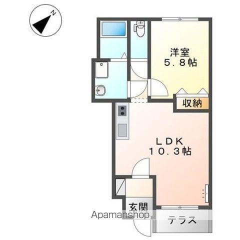 スターテラス白鳥(1LDK/1階)の間取り写真