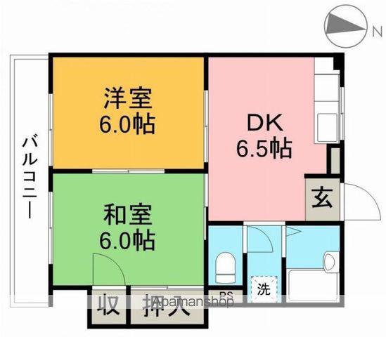 サンハイツ山崎Ⅰ(2DK/2階)の間取り写真