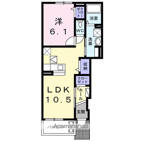 メゾン ド さちA(1LDK/1階)の間取り写真
