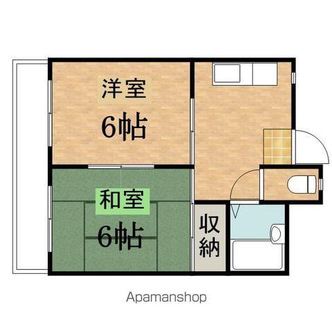 メゾンユキ(2K/2階)の間取り写真