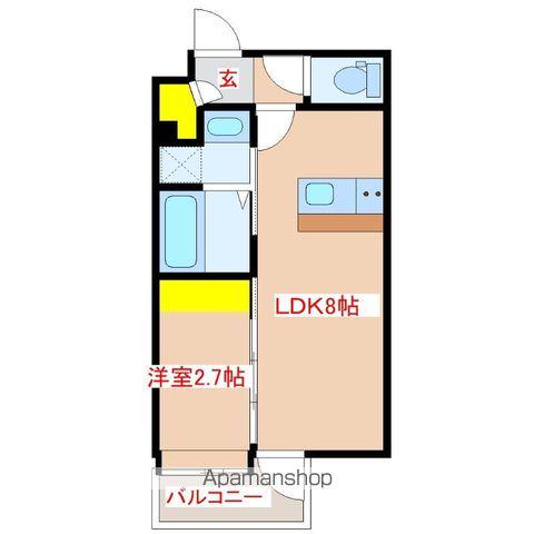 MIRAIAL藤崎(1LDK/1階)の間取り写真