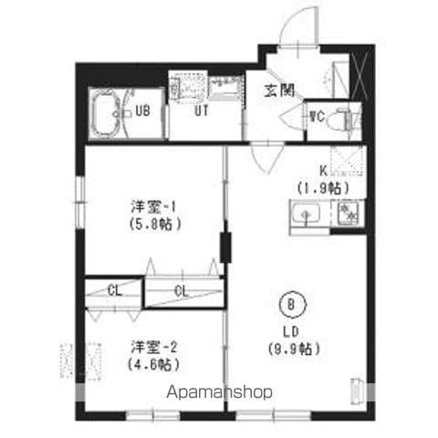 TERRACECHIHAYA 中の島1ー4A棟(2LDK/3階)の間取り写真