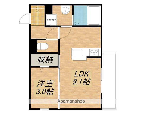ビオット彦根 B棟(1LDK/3階)の間取り写真