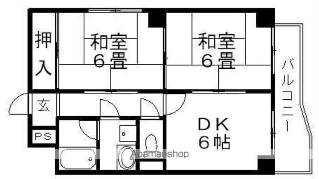 ボンフレール1(2DK/2階)の間取り写真