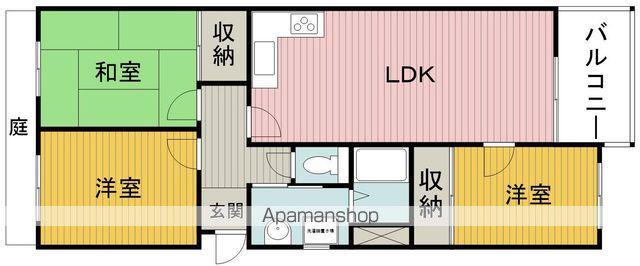 曽根パークハイム(3LDK/1階)の間取り写真