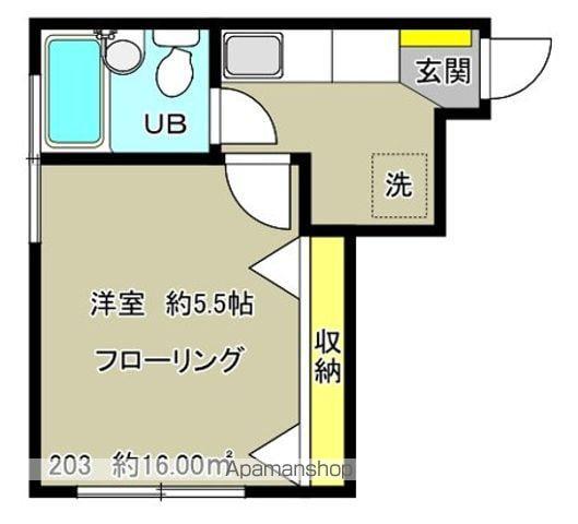 コーポアラカワ(1K/2階)の間取り写真