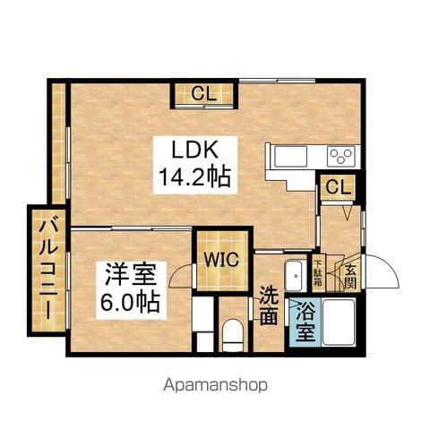 ミノリハイツC棟(1LDK/2階)の間取り写真