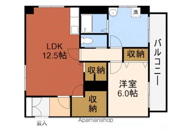 鎌田ビル(1LDK/3階)の間取り写真