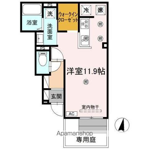 ビバーチェ城東(ワンルーム/1階)の間取り写真