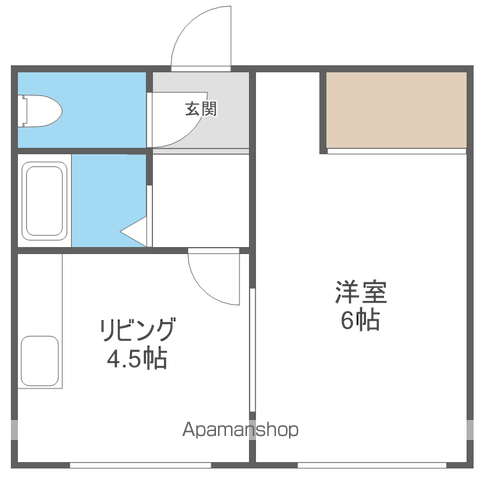 コーポさつき(1DK/2階)の間取り写真