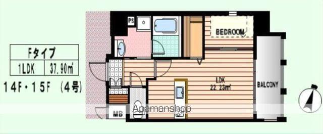 ロイヤル博多駅南(1LDK/15階)の間取り写真