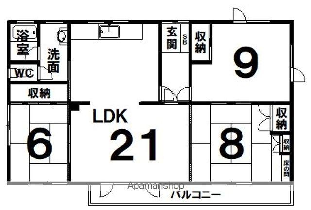 金井マンション(3LDK/2階)の間取り写真